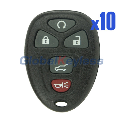 (with battery holder) FCC OUC60270 OUC60221 Remote car key fob shell 5 button for GMC Acadia Yukon (Pack of 10)