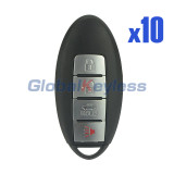 FCC KR5S180144014 smart key shell 4 button for Nissan Altima 2013-2015 (Pack of 10)
