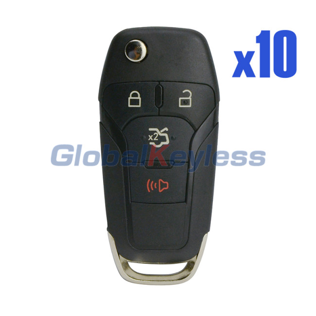 FCC N5F-A08TAA flip key shell 4 button for Ford Fusion 2013-2016 (Pack of 10)