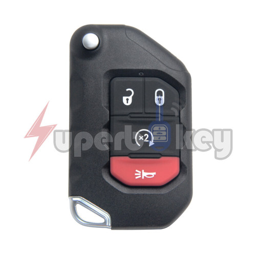 2018 2019 Jeep Wrangler/ Flip key 4 buttons 433mhz/ PN: 68416784AA/ OHT1130261(HITAG AES 4A chip)
