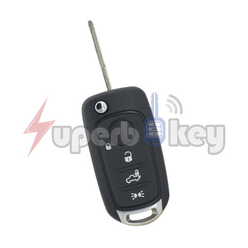 Flip remote key 4 button 433mhz 4A chip for Fiat 500 500X 500L