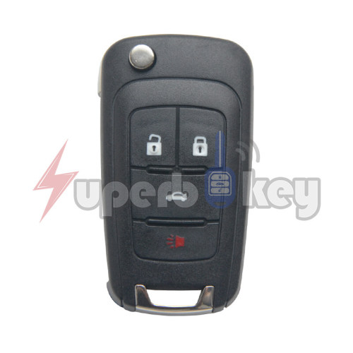 2010-2016 Chevrolet Malibu Sonic Orlando flip key / Remote key 3 button with panic 315Mhz ASK HTAG2 ID46 chip FCC OHT01060512 PN 13504200