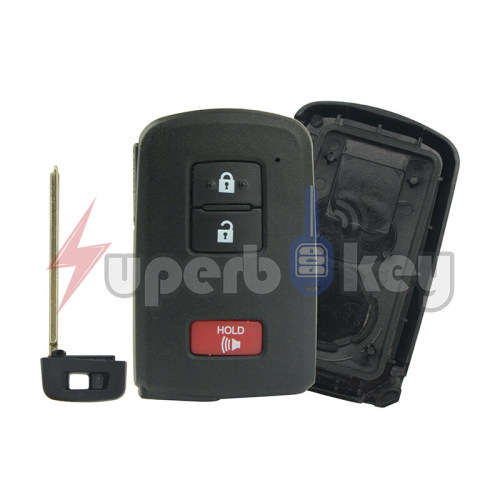 2012-2015 Toyota Prius C/ Smart key shell 3 button/ HYQ14FBA
