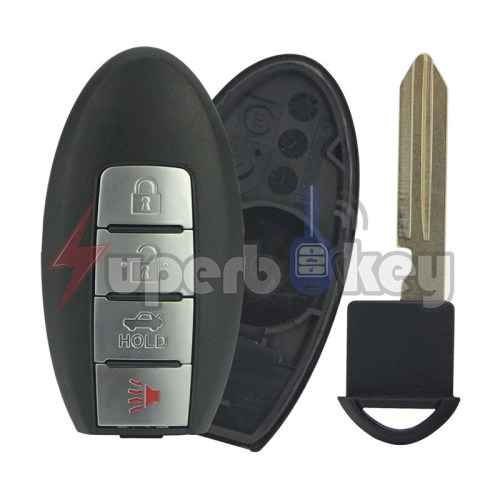2008-2012 Infiniti G35 G37 Q60 QX70/ Smart key shell 4 button with notch/ KR55WK49622