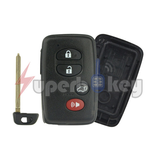 2007-2014 Toyota Highlander Limited/ smart key shell 4 button/ PN: 89904-48110/ FCC: HYQ14AAB
