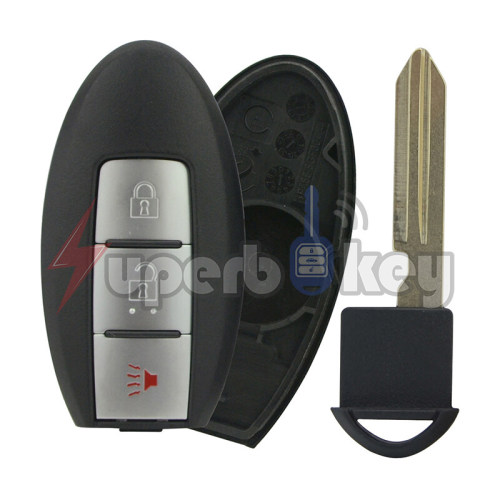 2008-2012 Infiniti G25 G37 EX35 Q40/ Smart key shell 3 button with notch/ KR55WK48903
