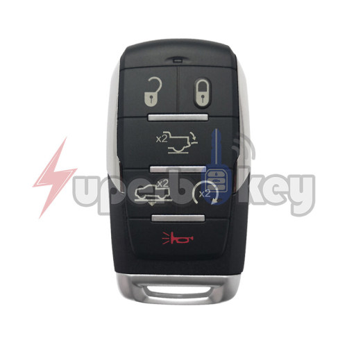 2019-2021 Dodge Ram 1500/ Smart key 433.9mhz 6 button/ PN: 68291692AD/ OHT-4882056(Hitag AES 4A chip)