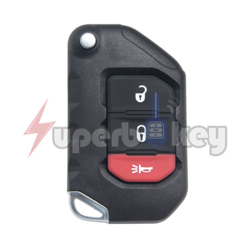 2018 2019 Jeep Wrangler/ Flip key 3 buttons 433mhz/PN: 68416782AA/ OHT1130261(HITAG AES 4A chip)