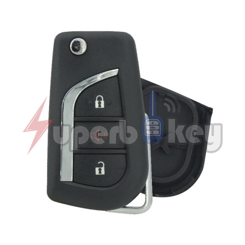 TOY48/ Toyota Corolla Camry Flip remote key shell 3 button/ HYQ12BFB