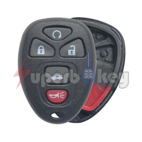 2006-2013 Buick Cadillac Chevrolet/ Keyless Entry Remote shell 5 button with battery holder/ OUC60270