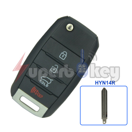HYN14R/ Kia Flip key shell 4 button