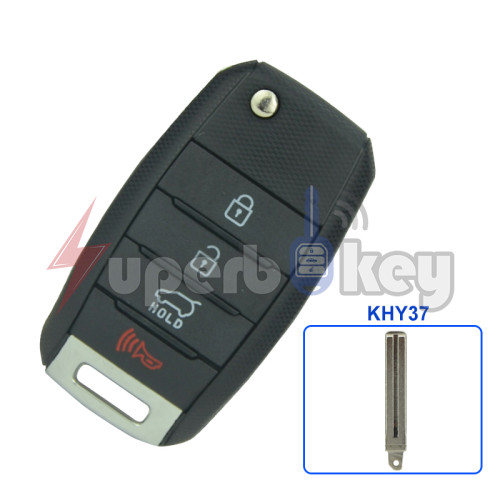 KHY37/ Kia Flip key shell 4 button