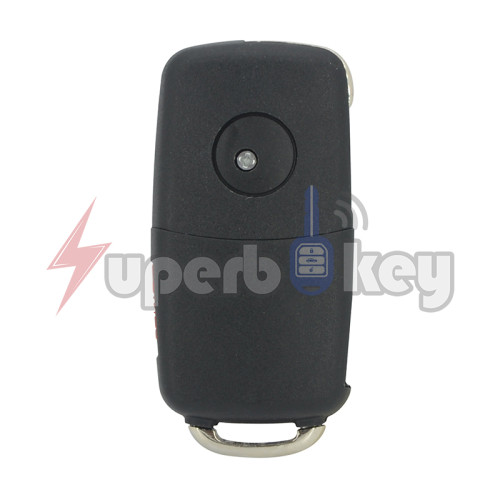 HU66/ 2004-2011 VW Touareg Flip remote key shell 4 buttons
