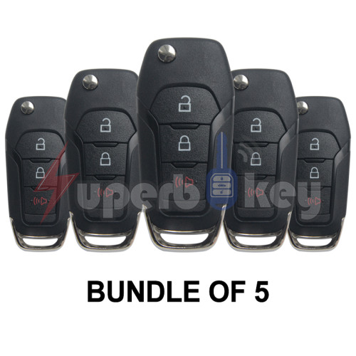 Hitag Pro-ID49 chip/ 2015-2019 Ford Fusion/ N5F-A08TAA Flip key 3 button 315Mhz164-R8130(BUNDLE OF 5)