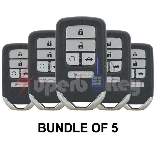 2016-2018 Honda Civic Smart Key 5 Buttons  PN 72147-TBA-A11 72147-TBA-A12  FCC KR5V1X KR5V2X (BUNDLE OF 5)