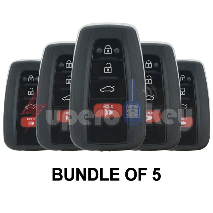 2019 Toyota Camry Smart Key 4 Button PN 89904-06220 FCC HYQ14FBC (BUNDLE OF 5)