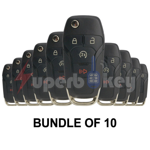Ford F-Series truck F-150/ N5F-A08TDA flip key shell 4 button(BUNDLE OF 10)