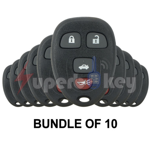 2005-2010 GM Pontiac/ KOBGT04A Keyless Entry Remote shell 4 button (No battery holder)(BUNDLE OF 10)