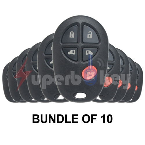 2005-2012 Toyota Sienna/ GQ43VT20T Keyless Entry Remote shell 5 button 89742-AE050(BUNDLE OF 10)