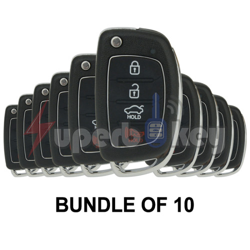 TOY48/ Hyundai Sonata Elantra/ Flip key shell 4 buttons(BUNDLE OF 10)