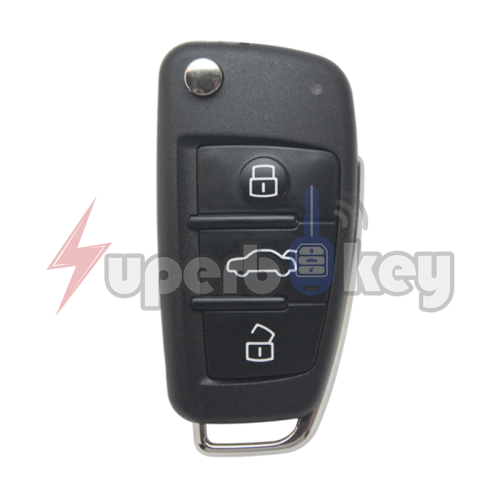 2005-2011 Audi A6 Q7/ Keyless go Flip key 3 button 315Mhz/ PN: 4F0837220AJ(ID8E chip)