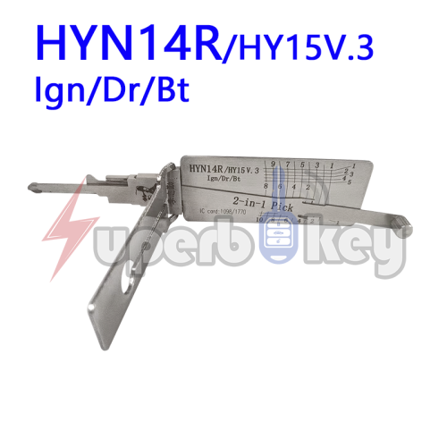 LISHI HYN14R/HY15 Ign/Dr/Bt v.3 2 in 1 Auto Pick and Decoder For Hynudai and Kia