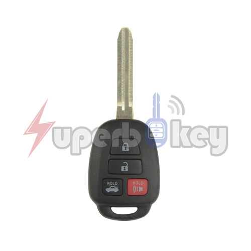 2014-2019 Toyota Corolla/remote head key 4 button 314.4Mhz G / H / no chip FCC HYQ12BDP PN 89070-02A50
