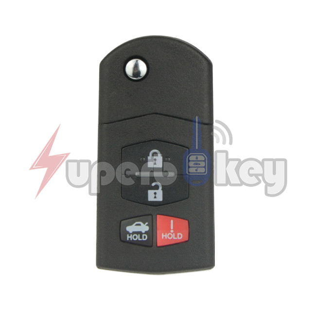 2004-2011 Mazda 6 RX8 Flip Remote Key 4 Button PN GP7A-67-5RYB FCC KPU41788