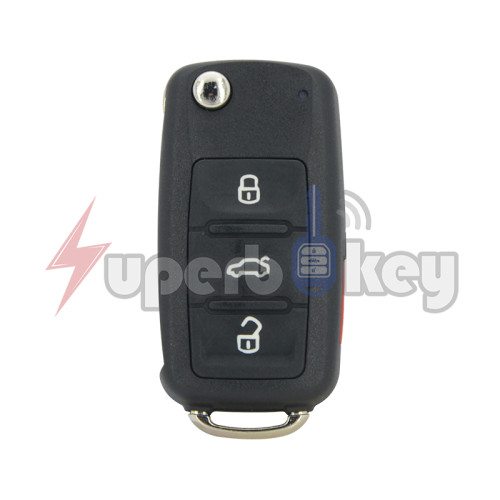 2011-2016 Volkswagen VW Tiguan Beetle EOS Golf Jetta Passat Keyless Go Flip Key 4 Button PN 5K0837202AK FCC NBG010206T