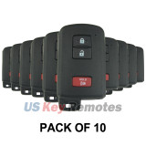 (Pack of 10) FCC HYQ14FBA smart key shell 3 button for Toyota Prius C 2012-2015