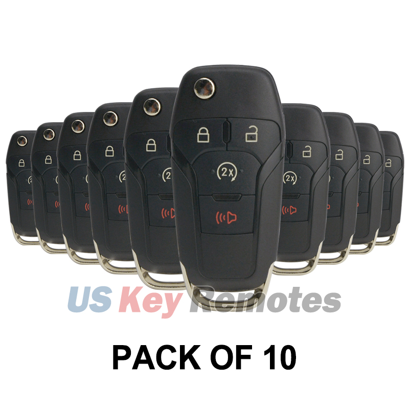 F100 Key Tag (Pack of 10) FCC N5F-A08TDA flip key shell 4 button for Ford F-Series ...