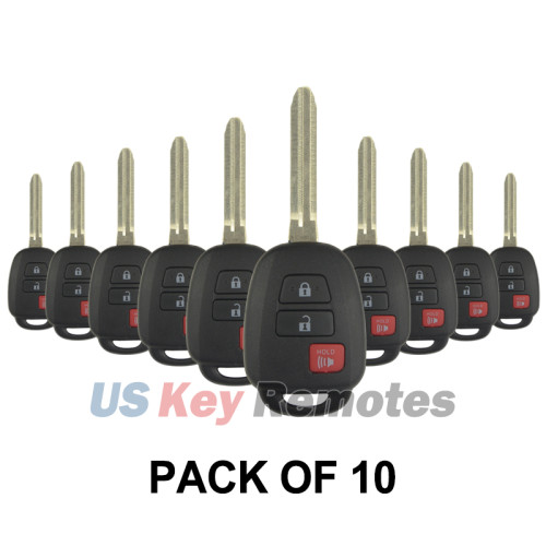 (Pack of 10) FCC HYQ12BDM Remote head key shell 3 button TOY43 for Toyota Prius C Camry 2012-2013