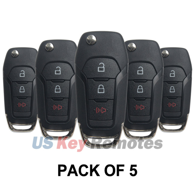 (Pack of 5) FCC N5F-A08TAA Flip key 3 button 315Mhz Hitag Pro-ID49 chip for 2015-2019 Ford Fusion Explorer F-150 250 350 450 550 P/N 164-R8130