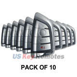 (Pack of 10) FCC NBGIDGNG1 Smart key shell 4 button for BMW X5 X6 3 5 Series 2014-2018