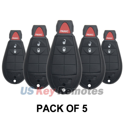 (Pack of 5) FCC GQ4-53T Fobik key 3 button 434Mhz ID46-PCF7961 chip for 2013-2018 Dodge RAM PN 56046953AE