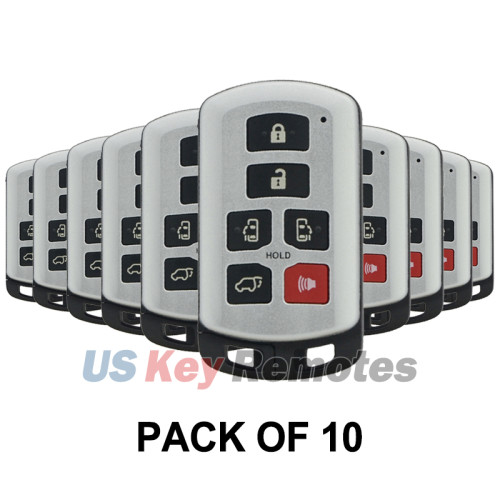 (Pack of 10) FCC HYQ14ADR smart key shell 6 button for Toyota Sienna 2011-2017 P/N 89904-08010
