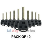 (Pack of 10) Remote head key shell 3 button TOY48 long for Lexus GX470 RX350 SC430 2006-2009