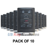 (Pack of 10) FCC OUC6000066 Keyless Entry Remote Shell 6 button for Cadillac CTS DTS STS Escalade 2007-2015