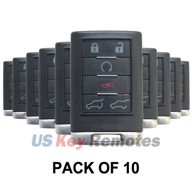 (Pack of 10) FCC OUC6000066 Keyless Entry Remote Shell 6 button for Cadillac CTS DTS STS Escalade 2007-2015