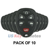 (Pack of 10) FCC OUC60270 OUC60220 Keyless Entry Remote Shell 6 button for GMC Yukon Chevrolet Suburban Tahoe 2007-2014