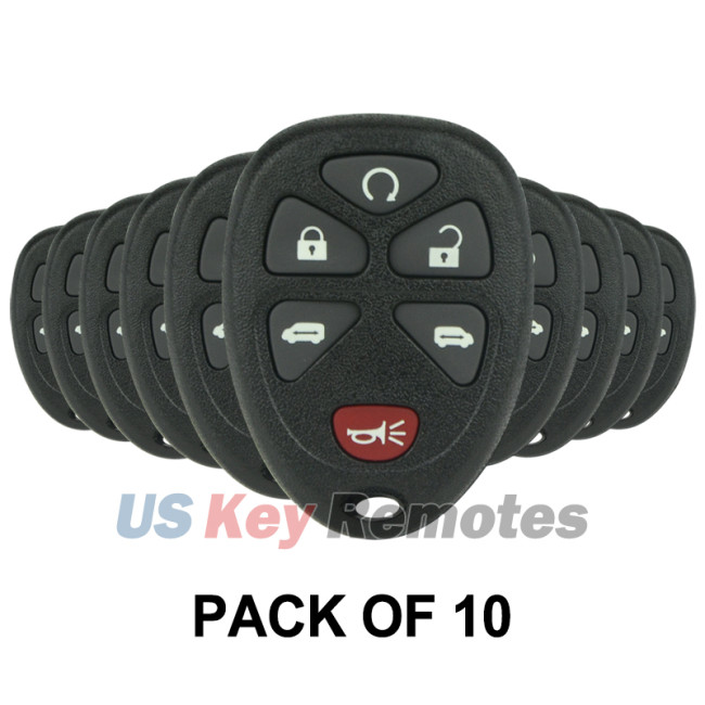 (Pack of 10) FCC OUC60270 OUC60220 Keyless Entry Remote Shell 6 button for GMC Yukon Chevrolet Suburban Tahoe 2007-2014