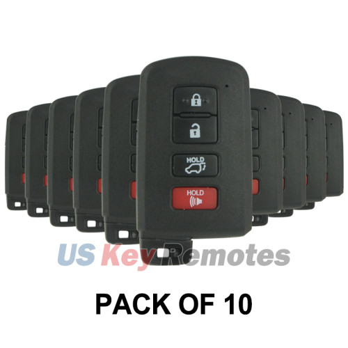 (Pack of 10) FCC HYQ14FBA Smart key shell 4 button for Toyota RAV4 2013-2018 PN 89904-0R080