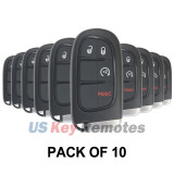 (Pack of 10) FCC GQ4-54T smart key shell 4 button fo Dodge Ram 1500 2500 3500 2013-2016