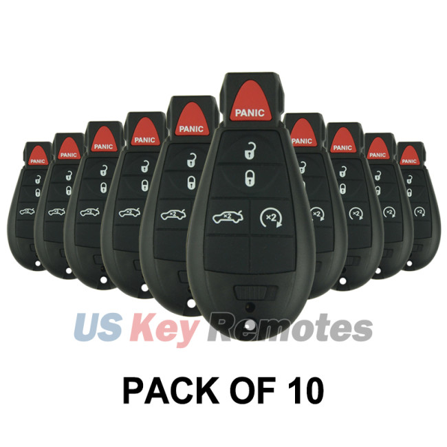 (Pack of 10) FCC M3N32297100 Fobik key shell 5 button for Dodge Dart 2012-2016