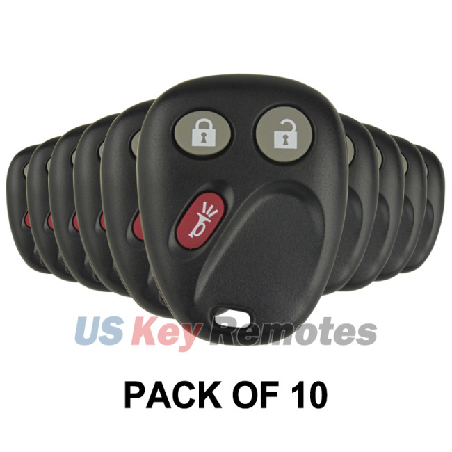 (Pack of 10) LHJ011 Keyless Entry Remote Shell 3 button for Chevrolet Cadillac GMC Hummer Pontiac Saturn 2003-2006