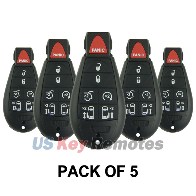 (Pack of 5) FCC IYZ-C01C Fobik key 7 button 434Mhz for Chrysler Town & Country Dodge Grand Caravan Mini Van 2008-2014