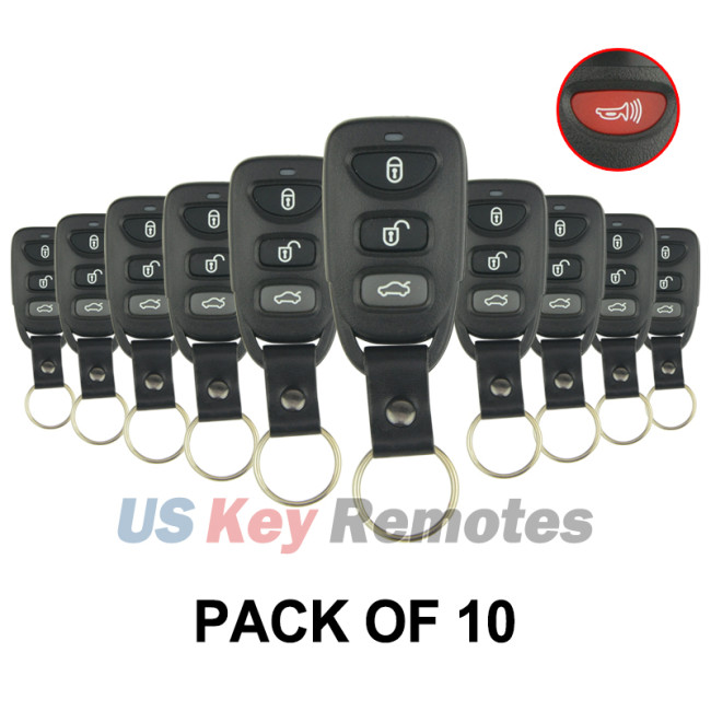 (Pack of 10) Keyless Entry Remote Shell 4 button for Hyundai Elantra Sonata Kia Cerato 2006-2011