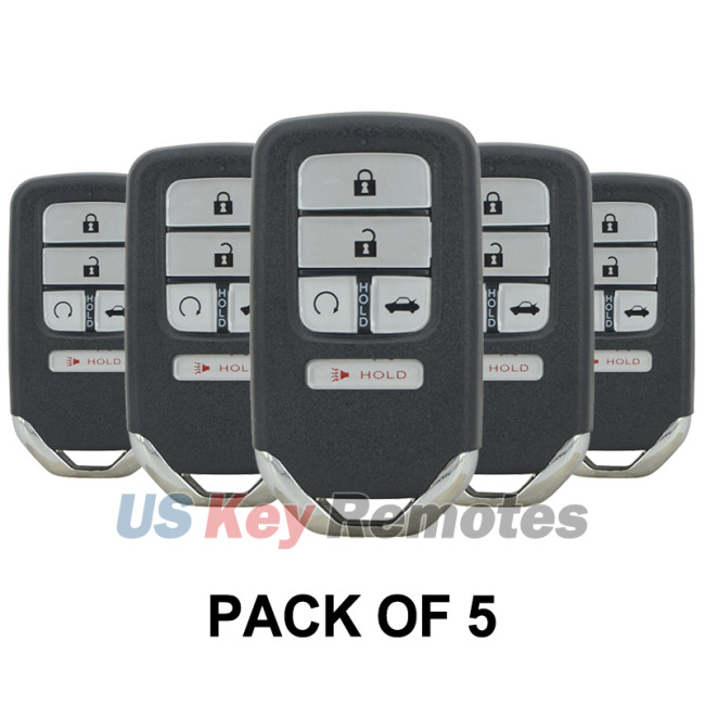 (Pack of 5) FCC KR5V2X Smart key 5 button 433.9mhz 47 chip for Honda Civic 2016-2018 PN 72147-TBA-A11