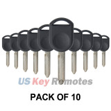 (Pack of 10) Transponder Key Shell H92 / H84 no chip for Ford Ford Lincoln Mercury Mazda 2000-2017