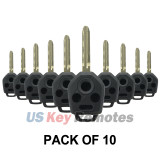 (Pack of 10) Remote head key shell 4 button TOY43 blade for Subaru
